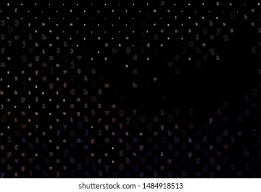 Dark Green, Red vector cover with english symbols. Shining colorful illustration with isolated letters. The pattern can be used as ads, poster, banner for books.