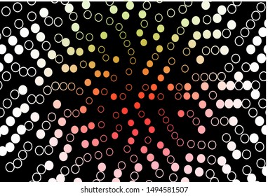 Dark Green, Red vector cover with spots. Abstract illustration with colored bubbles in nature style. Template for your brand book.