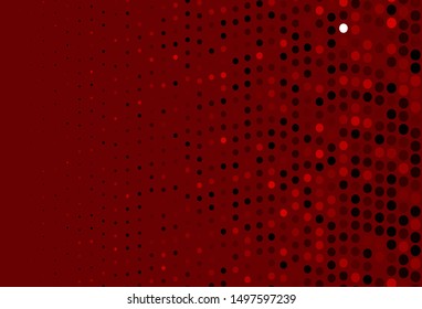 Dark Green, Red vector cover with spots. Blurred decorative design in abstract style with bubbles. Pattern of water, rain drops.