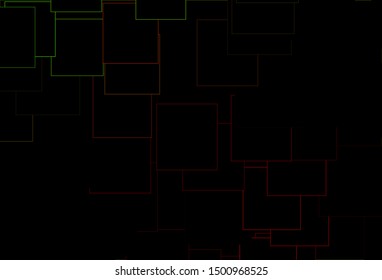 Dark Green, Red vector cover in polygonal style. Decorative design in abstract style with rectangles. The template can be used as a background.