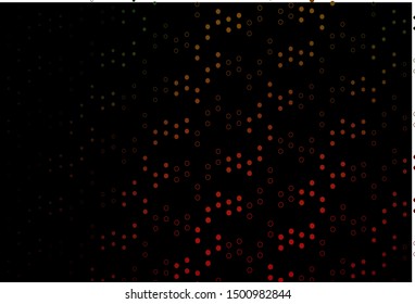Dark Green, Red vector cover with spots. Glitter abstract illustration with blurred drops of rain. Pattern for beautiful websites.