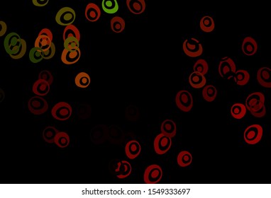 Dark Green, Red vector cover with spots. Glitter abstract illustration with blurred drops of rain. Pattern of water, rain drops.