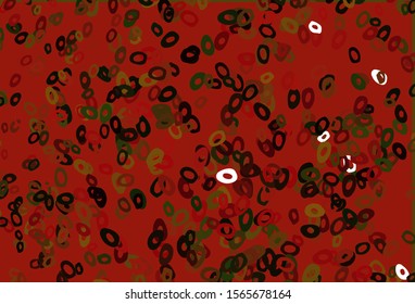 Dark Green, Red vector cover with spots. Beautiful colored illustration with blurred circles in nature style. Pattern for ads, leaflets.