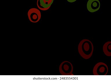 Dark Green, Red vector cover with spots. Modern abstract illustration with colorful water drops. Pattern for beautiful websites.