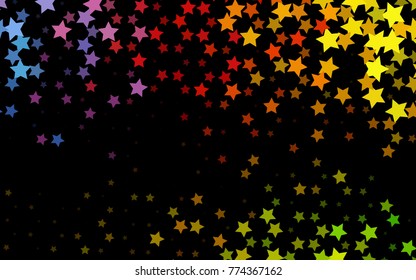 Dark Green, Red vector cover with small and big stars. Shining colored illustration with stars. Best design for your ad, poster, banner.