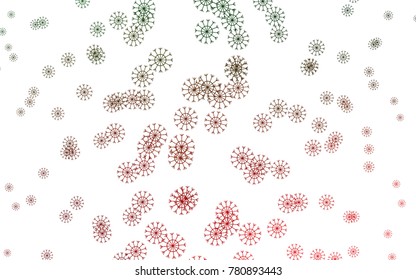 Dark Green, Red vector cover with beautiful snowflakes. Shining colored illustration with snow in christmas style. The template can be used as a new year background.