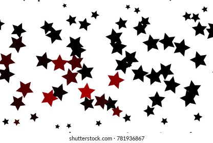 Dark Green, Red vector cover with small and big stars. Stars on blurred abstract background with gradient. Smart design for your business advert.