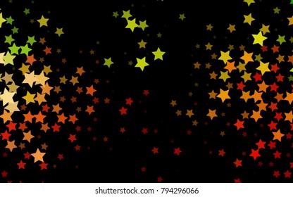 Dark Green, Red vector cover with small and big stars. Modern geometrical abstract illustration with stars. Smart design for your business advert.