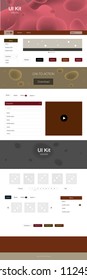 Dark Green, Red vector design ui kit with curved circles. Elegant bright illustration with gradient  in memphis style. Beautiful layout for websites, landing pages.