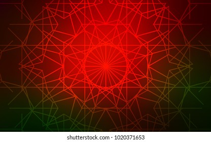 Dark Green, Red vector doodle bright background. Shining colored illustration with childish doodles in Arabic style. Brand-new style for your business design.