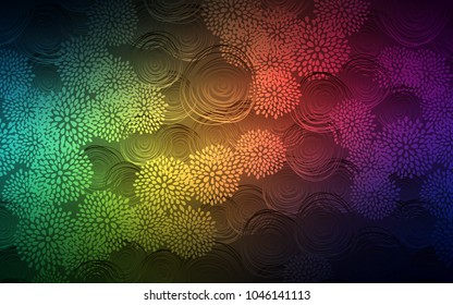 Dark Green, Red vector doodle blurred texture. Creative illustration in blurred style with flowers. A new texture for your design.