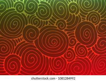 Dark Green, Red vector doodle blurred pattern. Geometric doodle illustration in Origami style with gradient. A completely new design for your business.