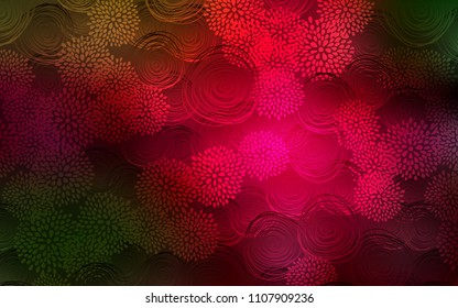 Dark Green, Red vector doodle blurred template. Decorative shining illustration with doodles on abstract template. The elegant pattern can be used as a part of a brand book.