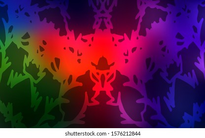 Dark Green, Red vector doodle blurred texture. Creative illustration in blurred style with doodles made by child. The pattern can be used for coloring books and pages for kids.