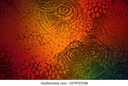 Dark Green, Red vector doodle blurred template. Shining colored illustration with flowers in doodle style. The pattern can be used for wallpapers and coloring books.