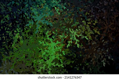 Dark Green, Red vector doodle template with flowers, leaves. Modern abstract illustration with leaves and flowers. New template for your brand book.