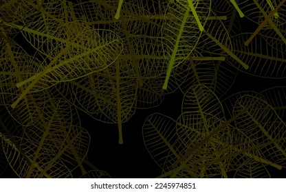 Green oscuro, patrón de doodle vectorial rojo con flores, hojas. Hojas y flores con gradiente sobre fondo blanco. Patrón texturizado para sitios web, banners.