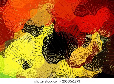 Dark Green, Red vector elegant template with leaves. leaves on elegant natural pattern with gradient. Elegant pattern for your brand book.