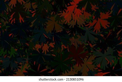 Dark Green, Red vector elegant wallpaper with flowers. Decorative design of flowers on white background. Hand painted design for web, wrapping.