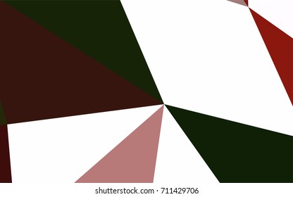 Dark Green, Red vector geometric simple minimalistic background, which consist of triangles on white background. Triangular pattern with gradient for your business design. 