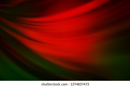 Dark Green, Red vector glossy abstract background. New colored illustration in blur style with gradient. Background for a cell phone.
