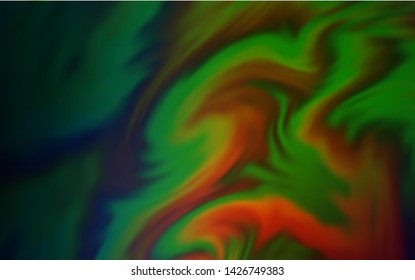 Dark Green, Red vector glossy abstract background. Colorful abstract illustration with gradient. New way of your design.