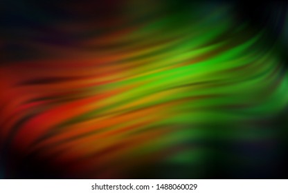Dark Green, Red vector glossy abstract layout. Glitter abstract illustration with gradient design. New style for your business design.
