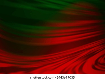 Dark Green, Red vector glossy abstract template. Colorful abstract illustration with gradient. The best blurred design for your business.