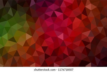 Dark Green, Red vector gradient triangles template. Colorful abstract illustration with triangles. Pattern for a brand book's backdrop.