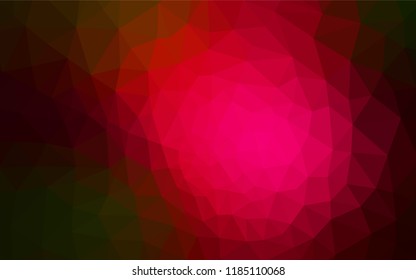 Dark Green, Red vector gradient triangles pattern. Colorful illustration in polygonal style with gradient. Best triangular design for your business.