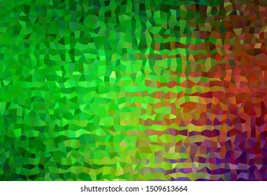 Dark Green, Red vector gradient triangles texture. Triangular geometric sample with gradient.  New template for your brand book.