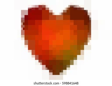 Dark Green, Red vector heart isolated on white background. Geometric rumpled rectangular low poly origami style gradient graphic illustration. Polygonal design for your business.