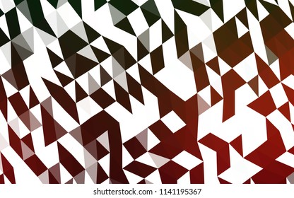 Dark Green, Red vector hexagon mosaic texture. Shining colored illustration in a Brand new style. Triangular pattern for your business design.