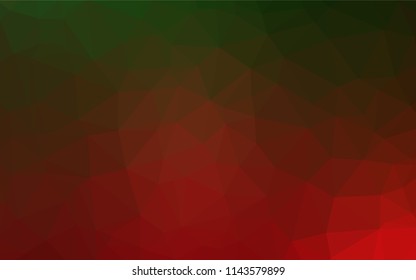 Dark Green, Red vector hexagon mosaic template. Creative illustration in halftone style with gradient. A completely new template for your business design.