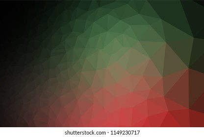 Dark Green, Red vector hexagon mosaic template. Colorful abstract illustration with gradient. The completely new template can be used for your brand book.