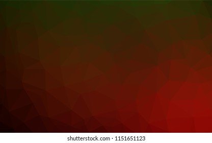 Dark Green, Red vector hexagon mosaic template. A sample with polygonal shapes. Brand new design for your business.