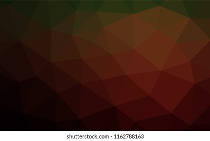 Dark Green, Red vector hexagon mosaic template. Colorful illustration in abstract style with gradient. The elegant pattern can be used as part of a brand book.