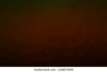 Dark Green, Red vector hexagon mosaic texture. Geometric illustration in Origami style with gradient.  Brand new design for your business.