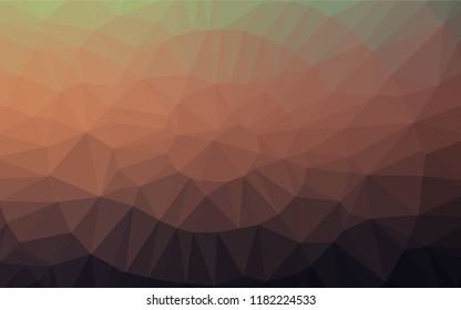 Dark Green, Red vector hexagon mosaic texture. Shining illustration, which consist of triangles. A completely new template for your business design.