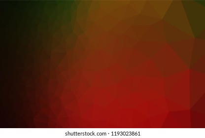 Dark Green, Red vector hexagon mosaic template. Shining colored illustration in a Brand new style. The elegant pattern can be used as part of a brand book.