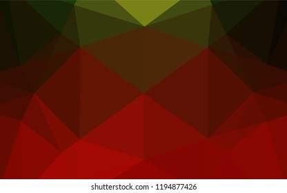 Dark Green, Red vector hexagon mosaic template. Colorful abstract illustration with gradient. A completely new design for your business.