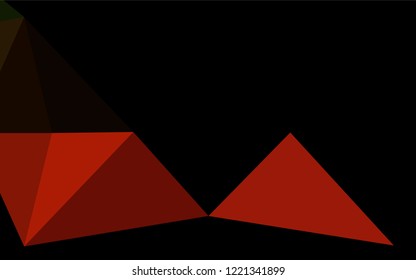 Dark Green, Red vector hexagon mosaic texture. Triangular geometric sample with gradient.  The template can be used as a background for cell phones.