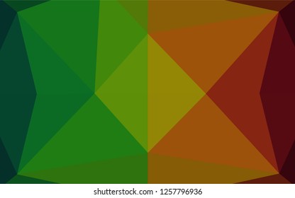 Dark Green, Red vector hexagon mosaic template. A sample with polygonal shapes. Brand new design for your business.