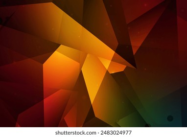 Dark Green, Red vector Illustration with set of shining colorful abstract circles. Glitter abstract illustration with blurred drops of rain. Smart design for business ads.