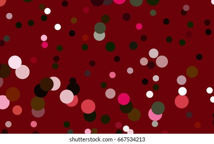 Dark Green, Red vector illustration which consist of circles. Dotted gradient design for your business. Creative geometric background in halftone style with colored spots.