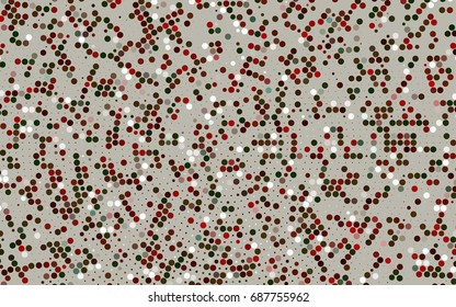 Dark Green, Red vector illustration which consist of circles. Dotted gradient design for your business. Creative geometric background in halftone style with colored spots.