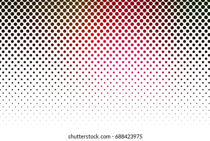 Dark Green, Red vector illustration which consist of circles. Dotted gradient design for your business. Creative geometric background in halftone style with colored spots.