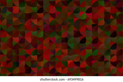 Dark Green, Red vector illustration which consist of circles. Dotted gradient design for your business. Creative geometric background in halftone style with colored spots.