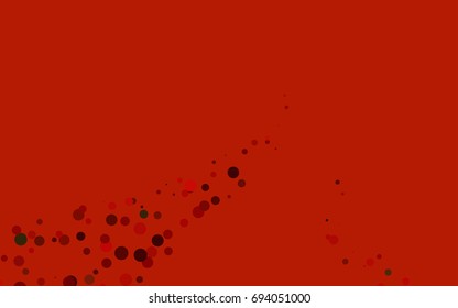 Dark Green, Red vector illustration which consist of circles. Dotted gradient design for your business. Creative geometric background in halftone style with colored spots.