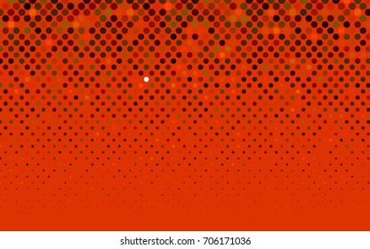 Dark Green, Red vector illustration which consist of circles. Dotted gradient design for your business. Creative geometric background in halftone style with colored spots.